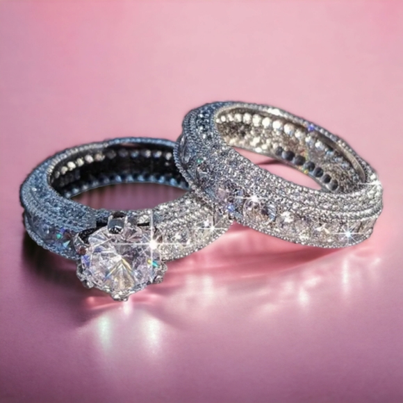 2 pcs/set Stylish Geometric Rings - Picture 2 of 3